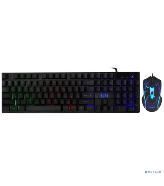 Комплект клавиатура+мышь Defender Aura MKP-117 проводной, USB, 2400 DPI, черный