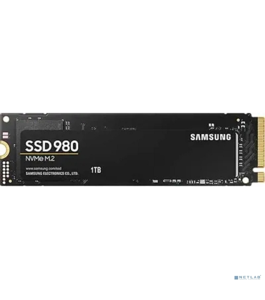 Накопитель SSD Samsung 980, 1000Gb, PCIe 3.0 x4, M.2 2280, NVMe, R/W 3500/3000