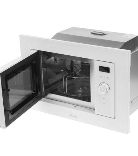 Микроволновая печь встраиваемая MONSHER 201 W 20 л, 800-1250 Вт, гриль, 8 программ, белый
