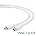 Кабель Cablexpert HDMI CC-HDMI4-W-1M, 19M/19M, v2.0, медь, позол.разъемы, экран, 1м, белый, пакет, фото2