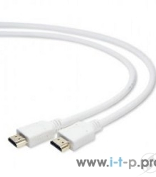 Кабель Cablexpert HDMI CC-HDMI4-W-1M, 19M/19M, v2.0, медь, позол.разъемы, экран, 1м, белый, пакет