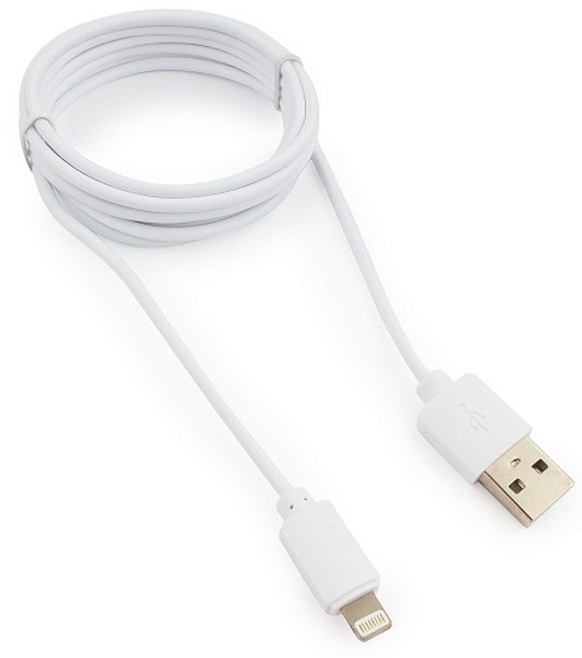 Кабель USB Гарнизон GCC-USB2-AP2-6-W AM/Lightning, для iPhone5/6/7, IPod, IPad, 1.8м, белый, пакет