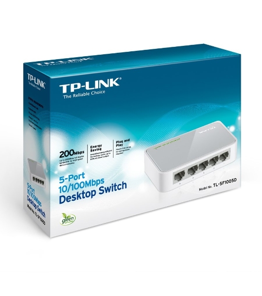 Коммутатор TP-Link SOHO TL-SF1005D Коммутатор 5-port 10/100M mini Desktop Switch, 5 10/100M RJ45 ports, Plastic case