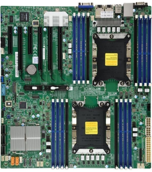 Материнская плата Supermicro MBD-X11DPI-N-B, LGA 3647, Intel C621, 16xDDR4, 14xSATA, 1xM.2, 6xPCI-E 3.0 (x16, x8), 2x 1Gb LAN, 1xVGA, 4xUSB-A 2.0, 3xUSB-A 3.2 Gen 1, 2xCOM, E-ATX, Bulk