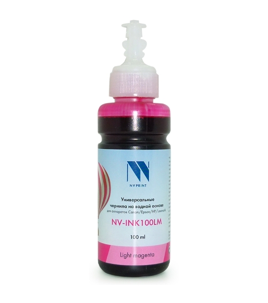 Чернила совместимые NVPrint NV-INK100U Light Magenta универсальные на водной основе для аппаратов Сanon/Epson/НР/Lexmark (100ml) (Китай)