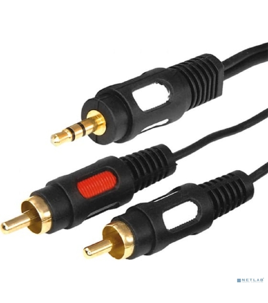Шнур Rexant Стерео 3,5 м м - 2 RCA длина 3 мeтра (GOLD)