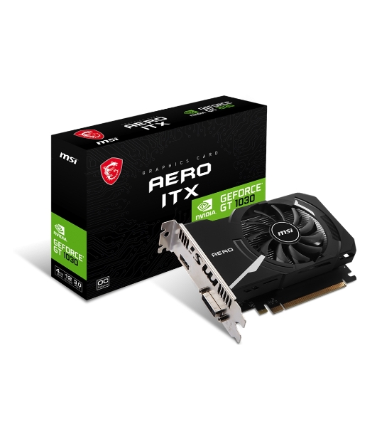 Видеокарта MSI GT 1030 AERO ITX 4GD4 OC Nvidia GT 1030 4Gb, DDR4, PCI-E 3.0, HDMIx1 DVIx1 HDCP