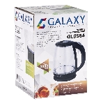 Чайник электрический Galaxy Line GL 0554, черный, стекло, 2000 Вт, 1,8 л, LED-подсветка, шкала уровня воды, корпус из термостойкого стекла, фото4