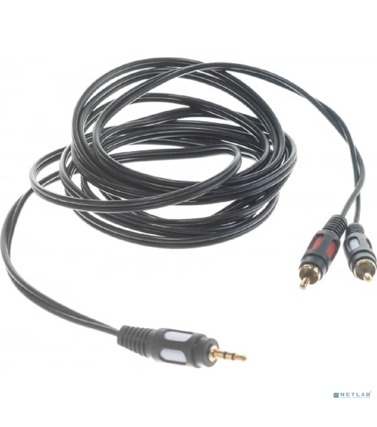 Шнур Rexant Стерео 3,5 м м - 2 RCA длина 3 мeтра (GOLD)