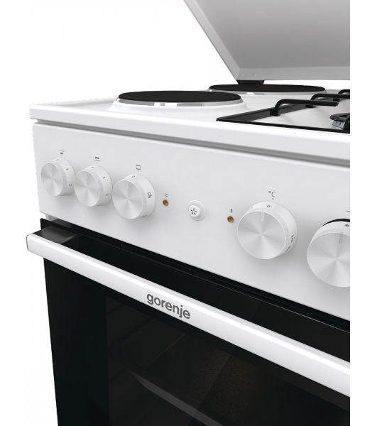 Плита комбинированная Gorenje GK5A12WG белый, конфорок 2 газовых и 2 электрических, духовка 68 л, 50 см x 85 см x 59.4 см