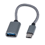 Кабель-переходник USB2.0 OTG Cablexpert A-OTG-CMAF2-02, Type-C(M)/AF, алюминий+нейлон.оплетка, 0.15м, пакет, фото5