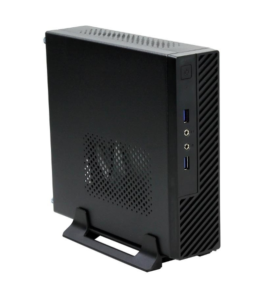 Компьютерный корпус Slim Case Powerman ME100S-BK front fan 4cm, 120W adapter, Mini ITX, VESA