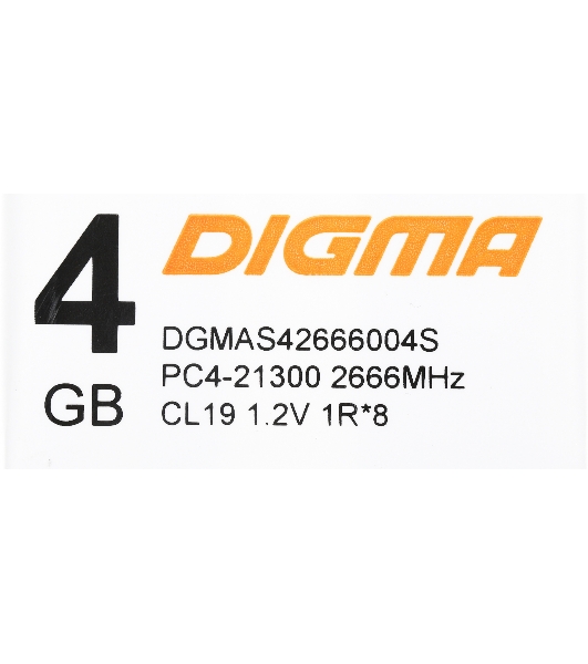 Оперативная память Digma, DDR4, 4GB (1x4GB), 2666MHz, CL19, SO-DIMM