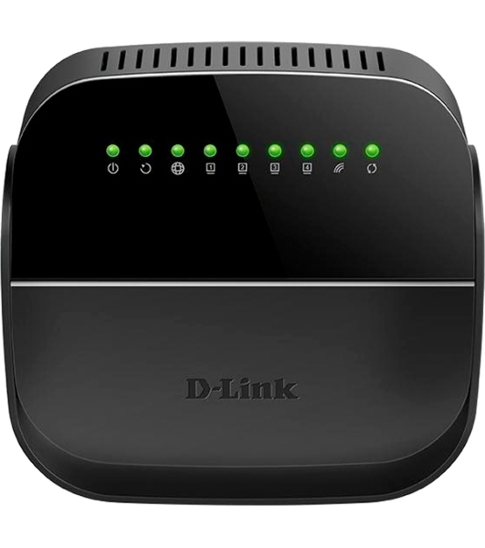 Роутер беспроводной D-Link DSL-2640U/R1A ADSL2+ черный ANNEX А