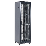Шкаф коммутационный Rexant напольный 18U 600x600 мм пер. дв. перфор. черный, фото 1