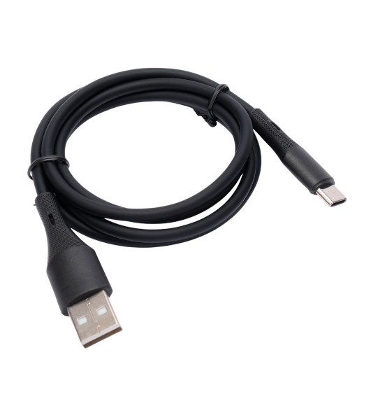 Кабель USB2.0 Cablexpert CC-USB2S-AMCM-1M-BK AM/Type-C, 3А, 18Вт, QC3.0, силиконовый, медь, 1м, черный, пакет