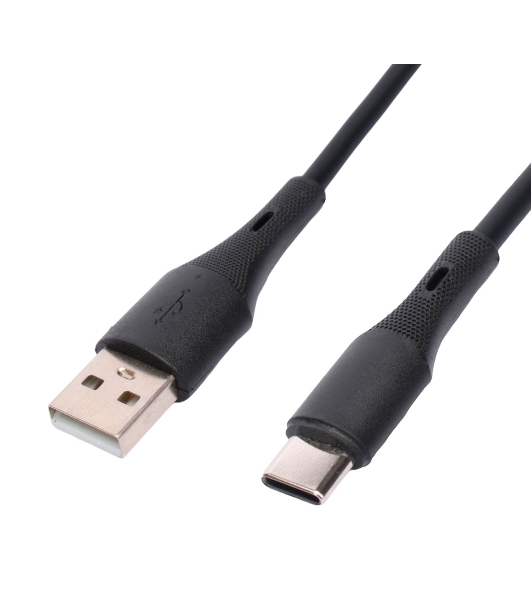 Кабель USB2.0 Cablexpert CC-USB2S-AMCM-1M-BK AM/Type-C, 3А, 18Вт, QC3.0, силиконовый, медь, 1м, черный, пакет