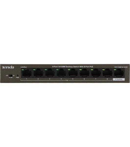 Коммутатор 9PORT 10/100M POE TEF1109P-8-102W Tenda