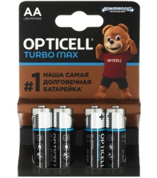 Батарея Opticell Turbo MAX LR6 AA (8шт) блистер