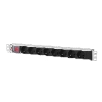 Блок розеток Rem-10 без шнура с выкл., 8 Sсhuko, вход IEC 60320 C14, 10A, алюм., 19', фото4