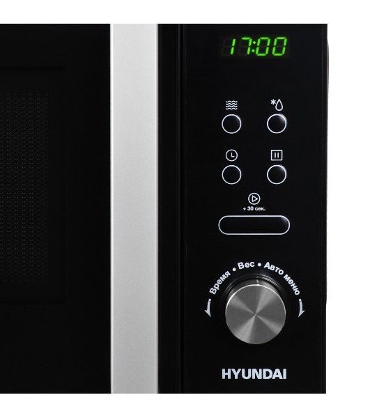 Микроволновая печь Hyundai HYM-D3001 черный, 20 л, 700 Вт, переключатели - сенсор, поворотный механизм