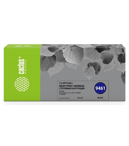 Картридж струйный Cactus CS-EPT9461 (T9461) черный пигментный (180 мл) для Epson WF-C5290DW/WF-C5790DW