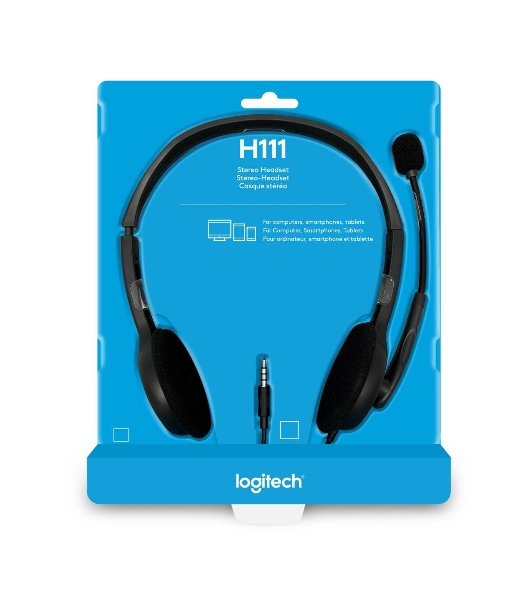 Гарнитура Logitech H111 чёрный, проводная, 3.5 мм
