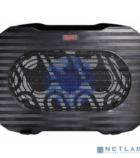 Подставка Buro 15.6'357x265x33мм 1xUSB 1x 140ммFAN 345г металлическая сетка/пластик черный