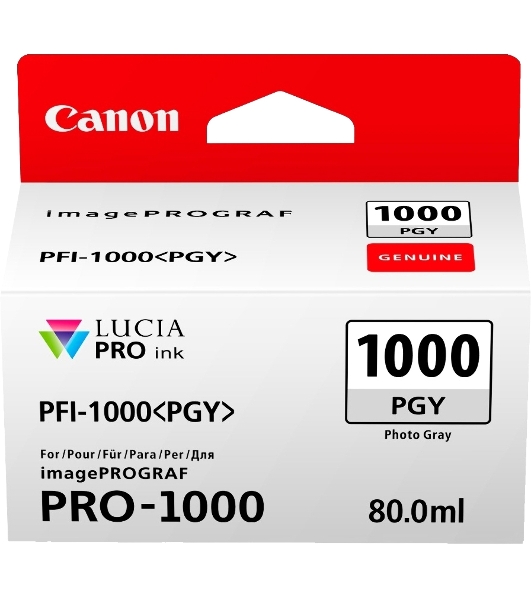 Картридж струйный Canon PFI-1000 PGY для IJ SFP PRO-1000 WFG. Фото серый. 80 мл.