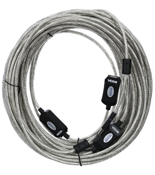 Кабель-адаптер VCOM VUS7049-25M USB2.0-repeater, удлинительный активный Am-->Af 25м