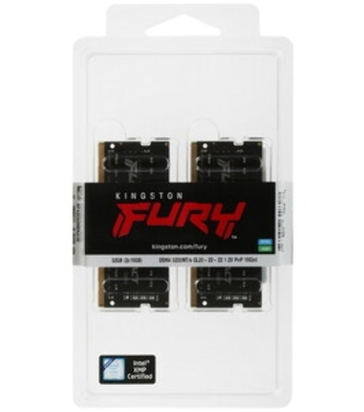 Оперативная память Kingston Fury Impact, DDR4, 32GB (1x32GB), 3200MHz, CL20, SO-DIMM