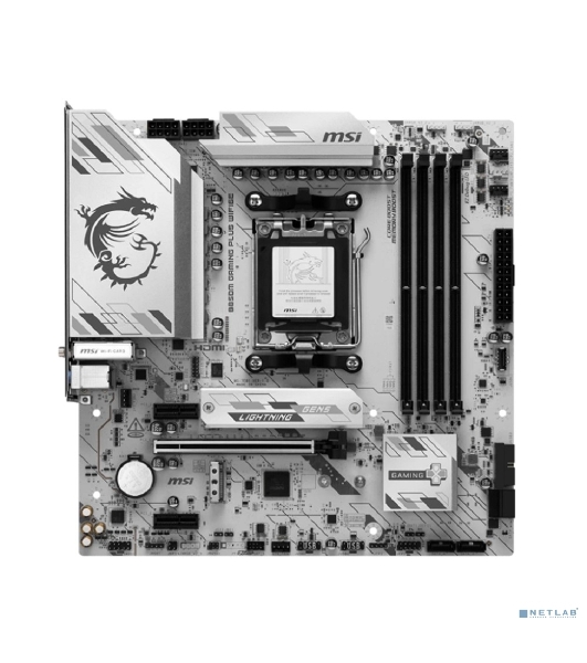 Материнская плата MSI B850M GAMING PLUS WIFI6E, AM5, AMD B850, 4xDDR5, 4xSATA, 2xM.2, 1xPCIe 4.0 x16, 2xPCIe x1, 1xDP, 1xHDMI, 1x2.5Gb LAN, Wi-Fi 6E, Bluetooth 5.3, 4xUSB-A 5Gbps, 3xUSB-A 10Gbps, 1xUSB-C 10Gbps, 3x3.5 мм, 7.1, mATX