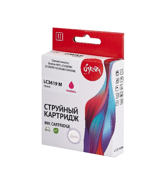 Картридж струйный Sakura LC3619M для Brother, пурпурный, 18,4 мл., 1500 к.