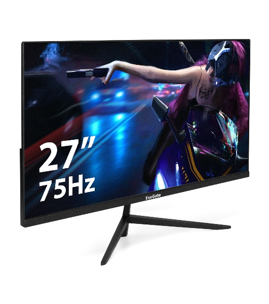Монитор 27' ExeGate SmartView EZ2700A IPS 1920x1080, 75 Гц, 5 мс, 16:9, 250 кд/м2, 1xHDMI, 1xVGA, 1x3.5 мм, черный