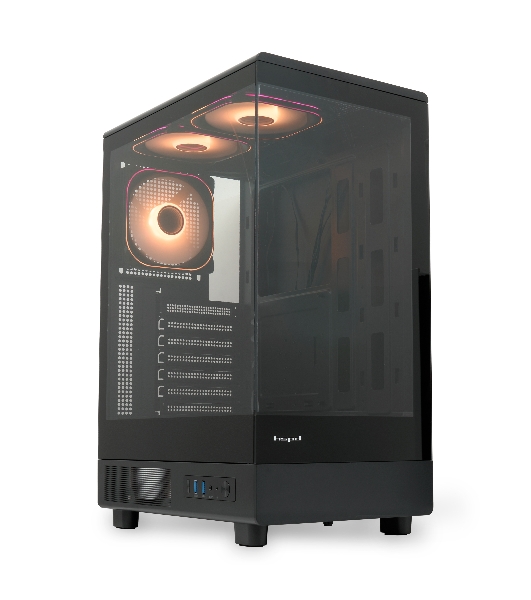 Компьютерный корпус HSPD F510, Panoramic Mid Tower, черный, TG, 0.5 SPCC, 3x120мм ARGb ATX, mATX, mITX 180/280/160мм 1x2.5', 1x3.5', 7xPCI 2xUSB-A 3.0 356x218x467мм