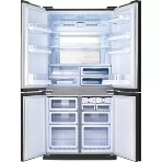Холодильник Sharp SJ-GX98PRD темно-бордовый стекло трехкамерный Side by Side 394/211л морозилка снизу, No Frost, Side by Side, фото12