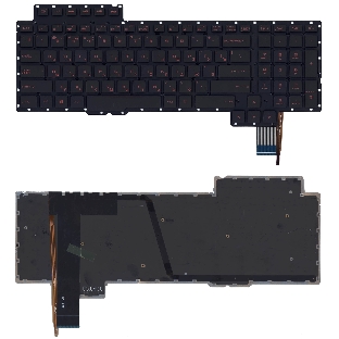 Клавиатура для ноутбука Asus ROG G752 G752VL G752VS черная без рамки, красная подсветка