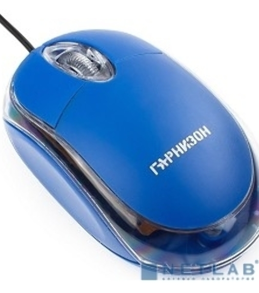 Мышь проводная Гарнизон GM-100B синий, 1000 dpi, USB, кнопки - 3
