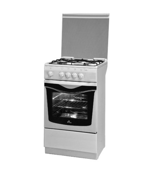 Плита газовая De Luxe 5040.37Г (КР) белый, конфорок 4 шт, духовка 43 л, 50 см x 85 см x 50 см