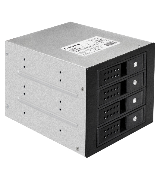 Корзина для HDD ExeGate EX291657RUS HS435-02 (универсальная, на 4*3,5'/2.5' SATA HDD, занимает 3*5,25' отсека, RTL)