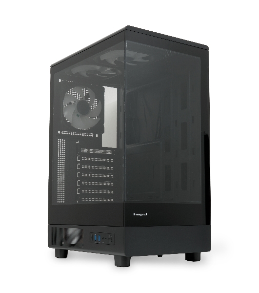Компьютерный корпус HSPD F510, Panoramic Mid Tower, черный, TG, 0.5 SPCC, 3x120мм ARGb ATX, mATX, mITX 180/280/160мм 1x2.5', 1x3.5', 7xPCI 2xUSB-A 3.0 356x218x467мм