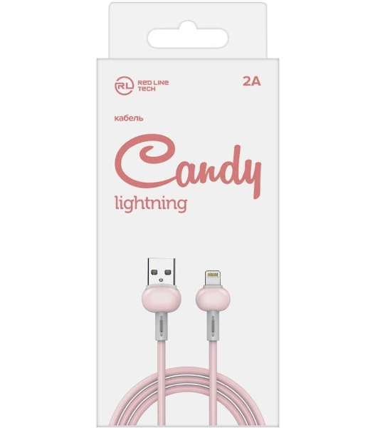 Кабель Redline Candy УТ000021991 Lightning (m) USB A(m) 1м розовый