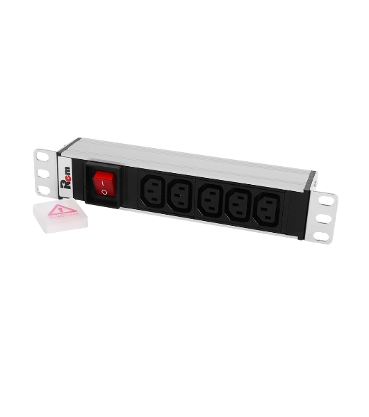 Блок розеток ЦМО Rem-10 без шнура с выкл., 5 IEC 60320 C13, вход IEC 60320 C14, 10A, алюм., 10' (R-10-5C13-V-220-Z)