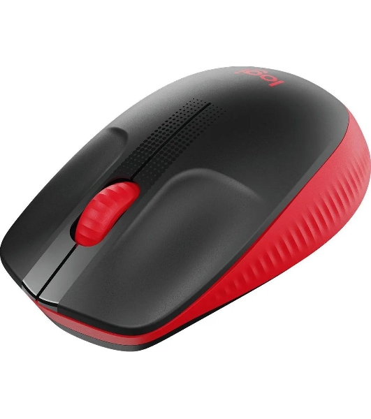 Мышь беспроводная Logitech M190 черный/красный, 1000 dpi, радиоканал, USB, кнопки - 3