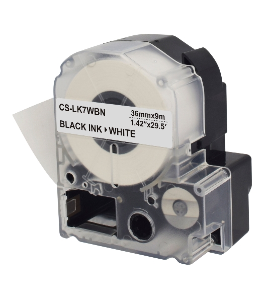 Картридж ленточный Cactus CS-LK7WBN черный шрифт, белый фон (36 мм, 9 м) для Epson LW1000P/Z700/Z900