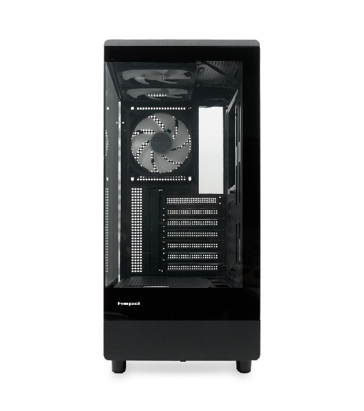 Компьютерный корпус HSPD F510, Panoramic Mid Tower, черный, TG, 0.5 SPCC, 3x120мм ARGb ATX, mATX, mITX 180/280/160мм 1x2.5', 1x3.5', 7xPCI 2xUSB-A 3.0 356x218x467мм