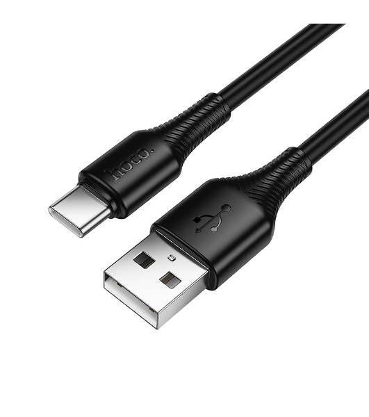 Кабель USB2.0 Hoco AM/Type-C, 3А, X120, 1м, черный, коробка