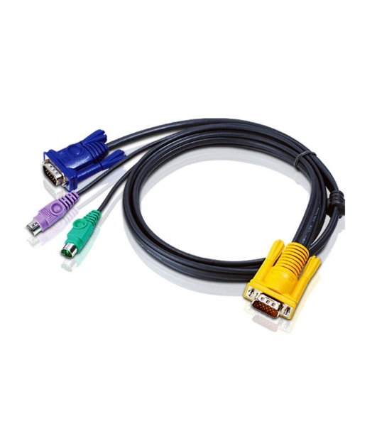 Кабель ATEN KVM Cable 2L-5206P -Кабель для KVM: 2xPS/2(m)+DB15(m) (PC) -на- SPHD15(m) (KVM), 6м