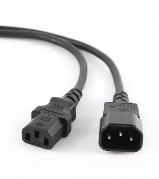 Кабель питания сист.блок-монитор Cablexpert PC-189, 1.8м, C13-C14, 6А, черный, с заземлением