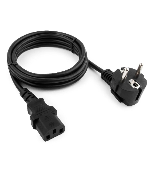 Кабель питания Cord Power Gembird/Cablexpert 1.8м, Schuko- C13, 6А, черный, с зазем.